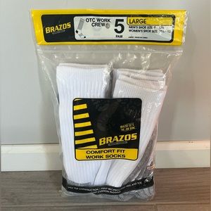 Brazos Men’s Large Work Socks Five Pack